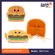 AD-1911A LONCHERA INFANTIL CON CUBIERTOS CON 1 PZ O CAJA CON 80 PZS