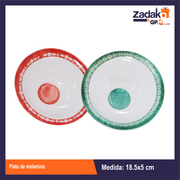 AB-1267-7  PLATO DE MELAMINA CON 1 PZ O CAJA CON 168 PZS