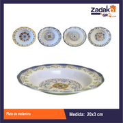 AB-1506-9  PLATO DE MELAMINA CON 1 PZ O CAJA CON 72 PZS