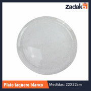 PLATO TAQUERO BCO, CON 1 PZ O CAJA CON 100 PZS